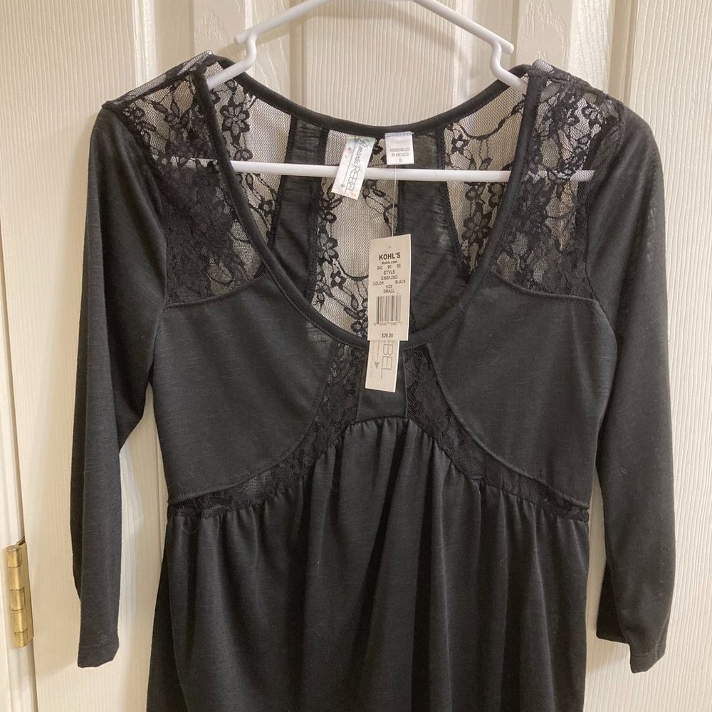 Romantic Rebel, women's black lace high low top